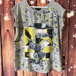 Love & Legend Gray Tee with Yellow Accents